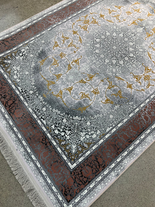 10'X13' High-Graded Polyester Persian Style Area Rug- Pink/Grey (Power-Loomed)