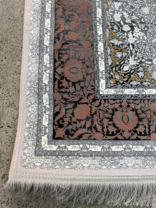 10'X13' High-Graded Polyester Persian Style Area Rug- Pink/Grey (Power-Loomed)