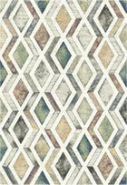 7'X10' High-Graded Polyester Modern Geometrical Style Area Rug- Green/Multi (Power-Loomed)