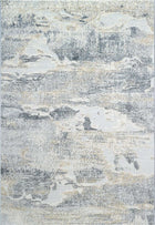 7'X10' High-Graded Polyester Modern Abstract Style Area Rug- Ivory/Grey (Power-Loomed)