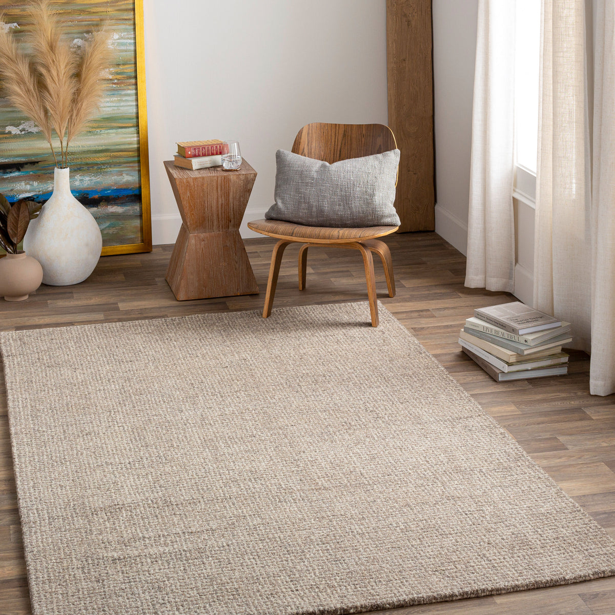 Aiden Hand Tufted Wool Rug — Taupe | AEN-1005 - colour & pattern