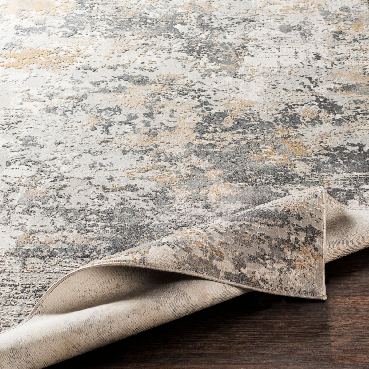 Aisha Machine Woven Rug — Charcoal / Mustard | AIS-2303 - construction