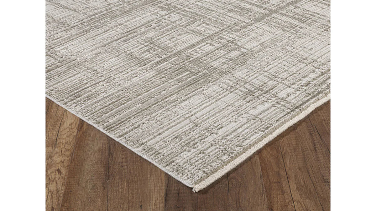 7'X10' High-Graded Polyester Modern Boho Style Area Rug- Ivory/Grey (Power-Loomed)