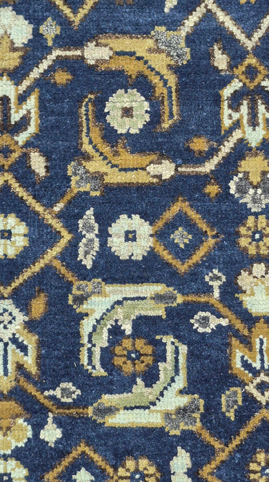 5.6x8ft. Hand knotted Oriental  Herati  design  Pure hand spun wool carpet, Dark Blue colour