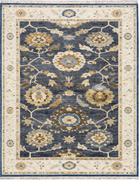 8’11X11’11 Hand-Knotted Oushak Wool Area Rug- Multi/Grey