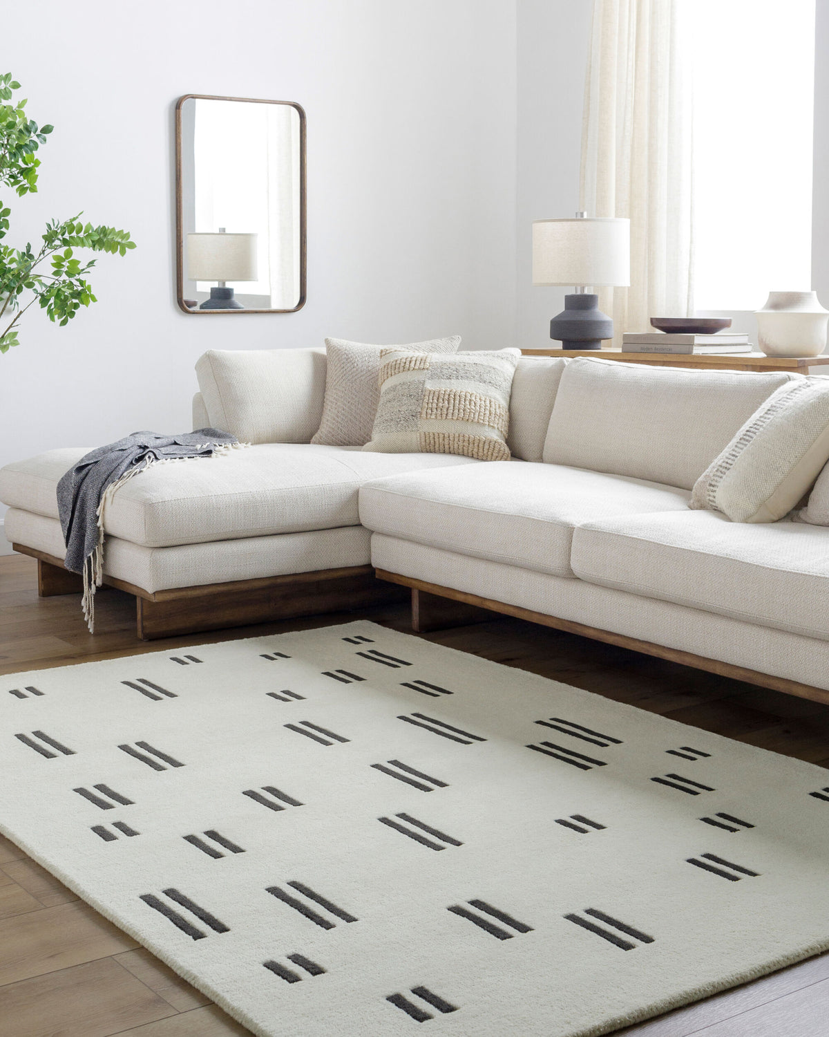 Jason Wu Rhythm Wool Rug — Ivory / Black | JSW-1003 - colour & pattern