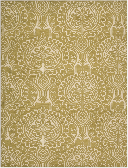 9'X12' Hand-Knotted Nepali Wool Area Rug- Ivory/Brown