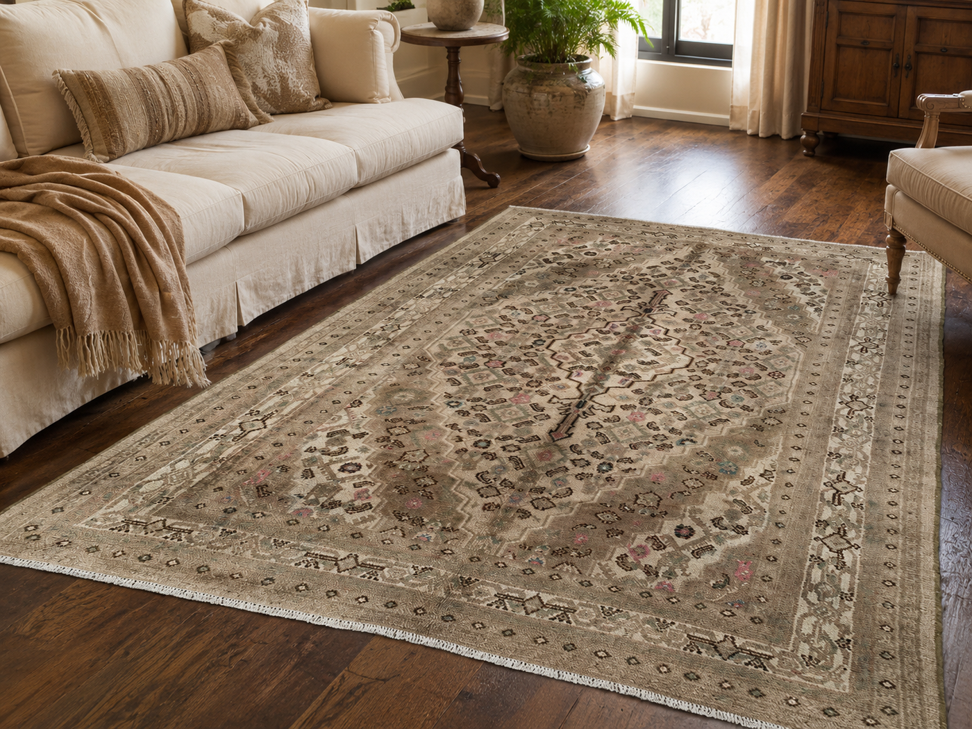 9'9" x 6'9" Handmade Persian Wool Rug room styling example