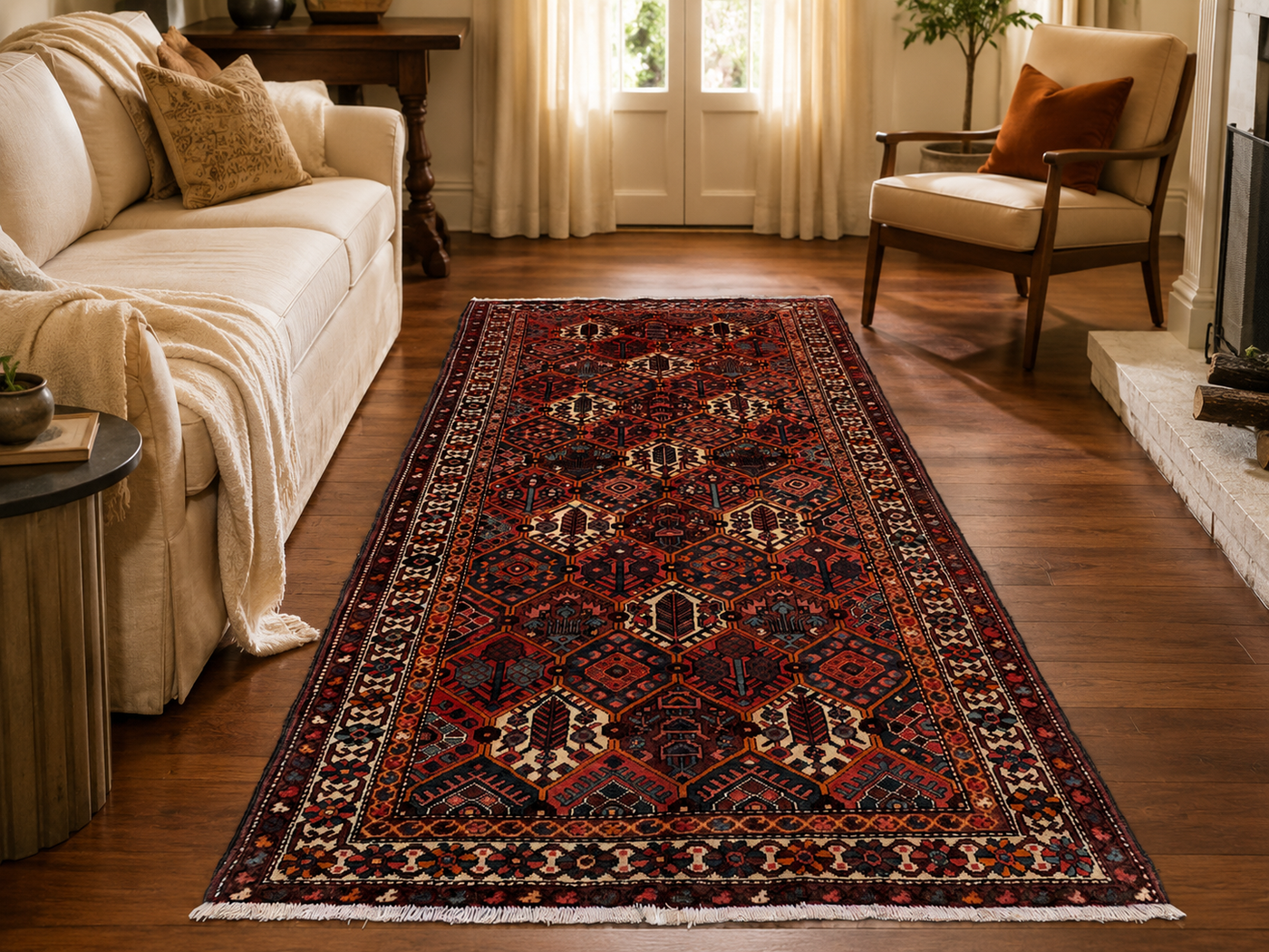 9'10" x 5'3" Handmade Persian Wool Rug room styling example