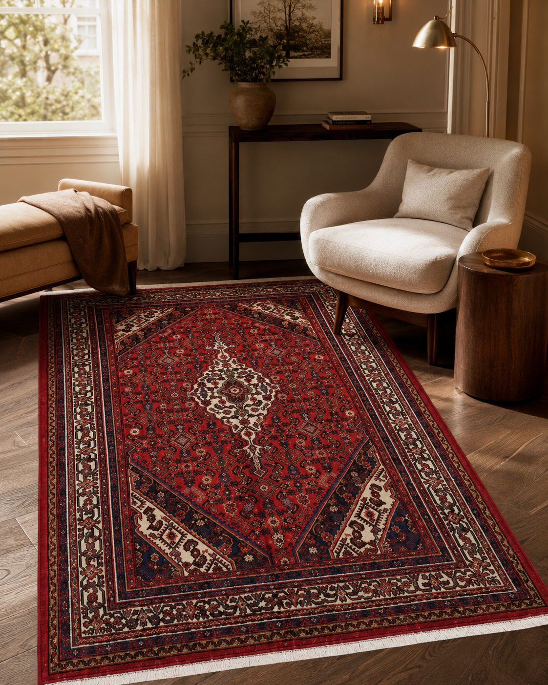 10'3" x 6'8" Handmade Persian Wool Rug room styling example