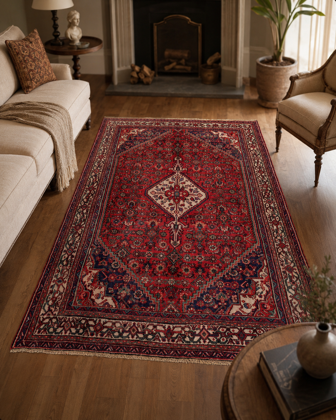 9'10" x 6'7" Handmade Persian Wool Rug room styling example