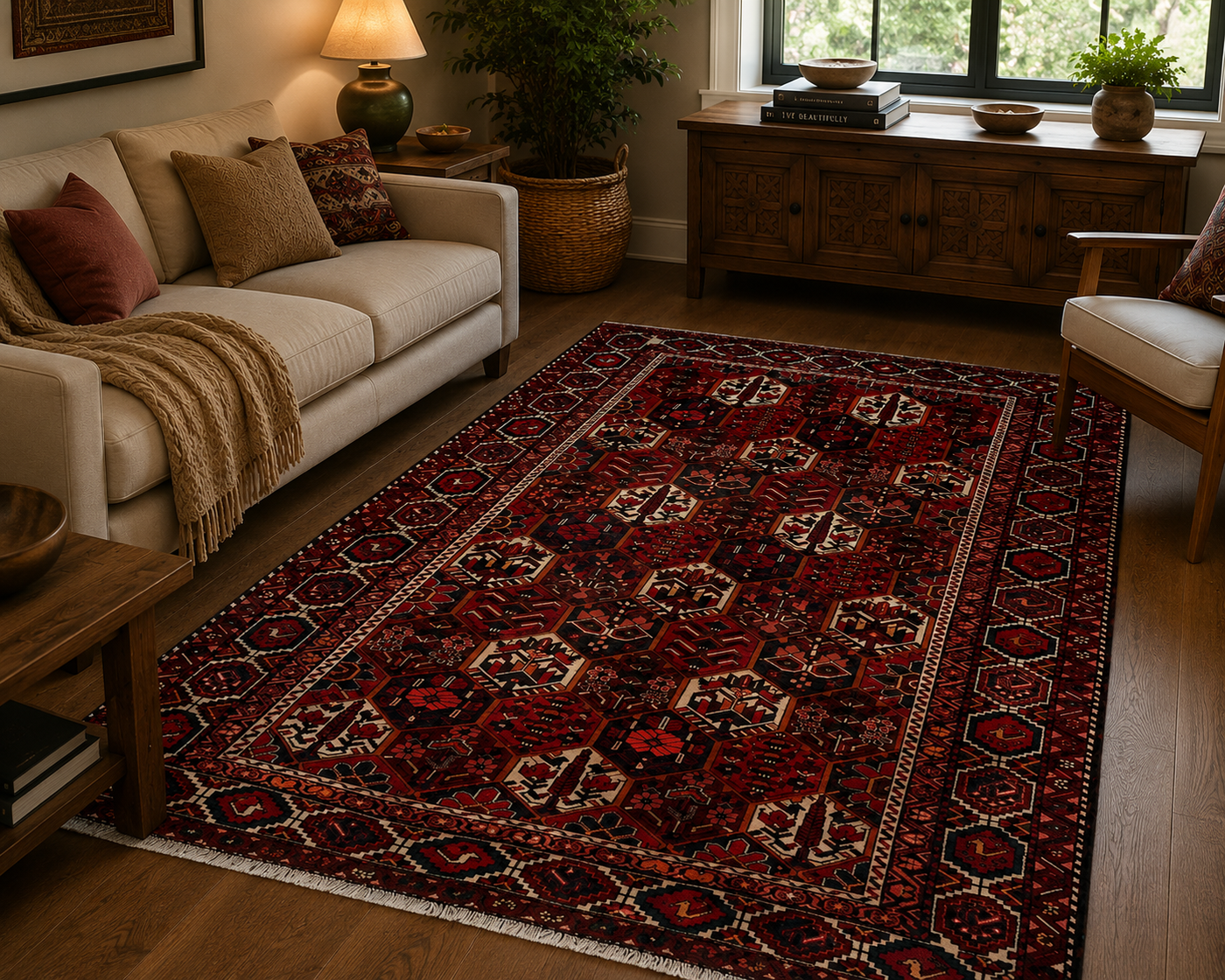 9'9" x 6'7" Handmade Persian Wool Rug room styling example