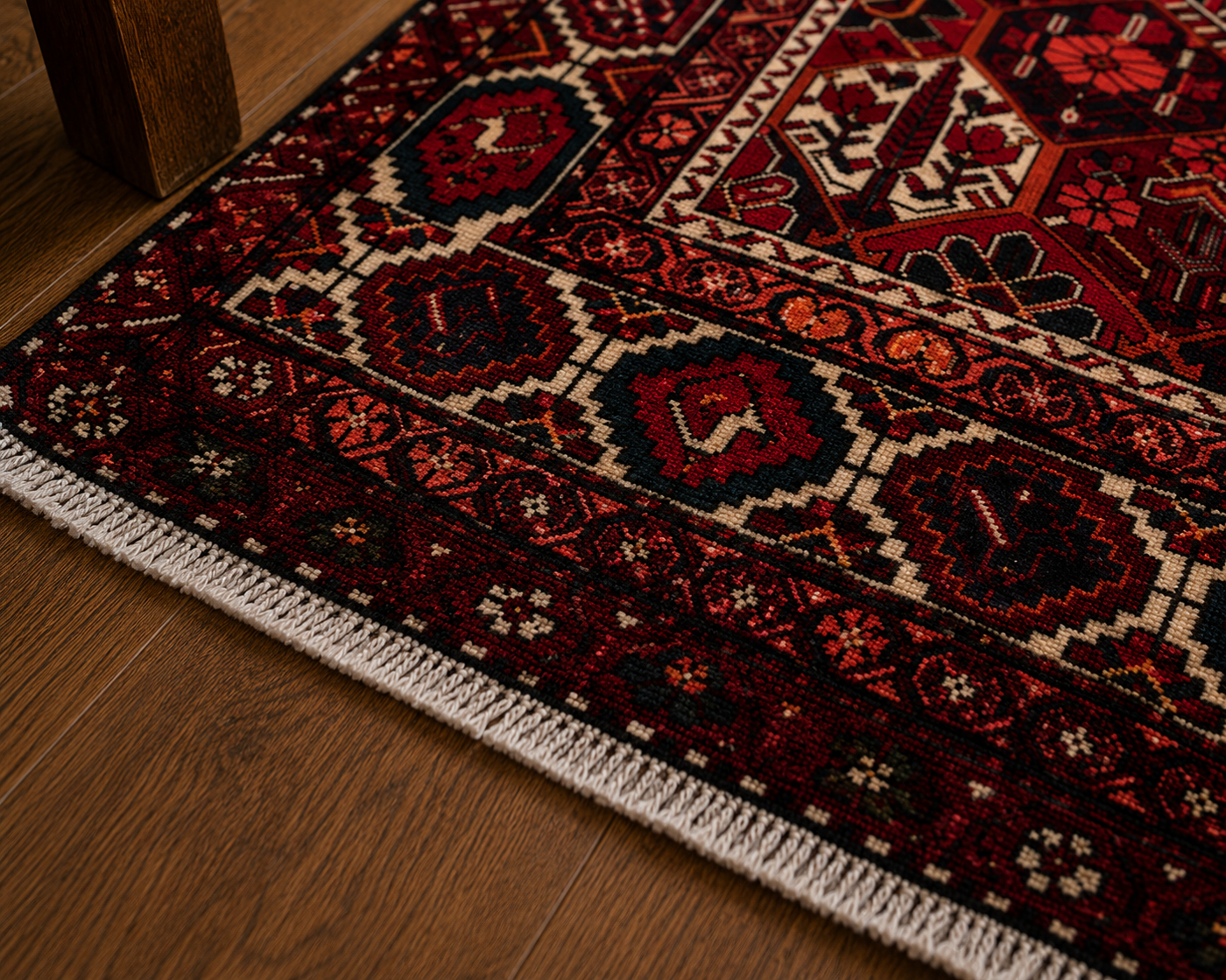 9'9" x 6'7" Handmade Persian Wool Rug wool texture and pattern detail