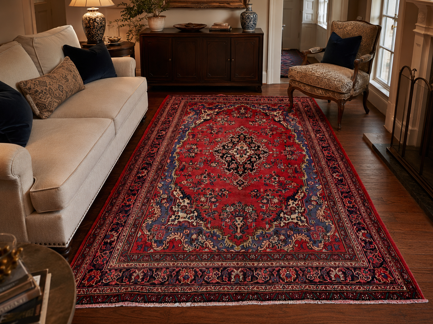 10'1" x 6'8" Handmade Persian Wool Rug room styling example