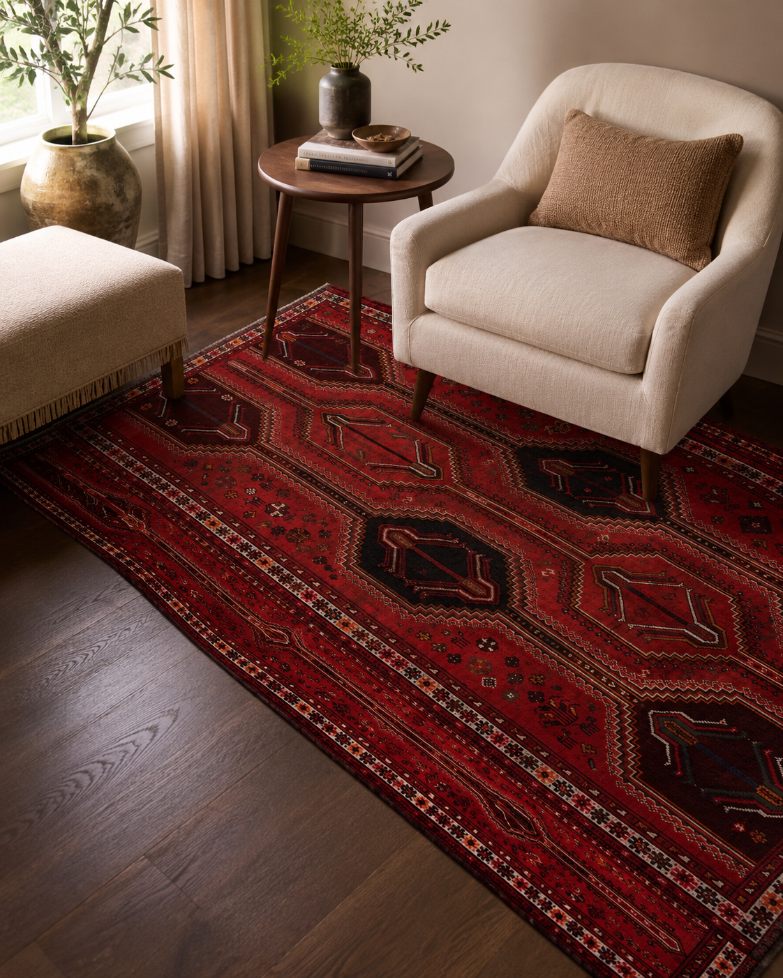 9'2" x 6'2" Handmade Persian Wool Rug room styling example