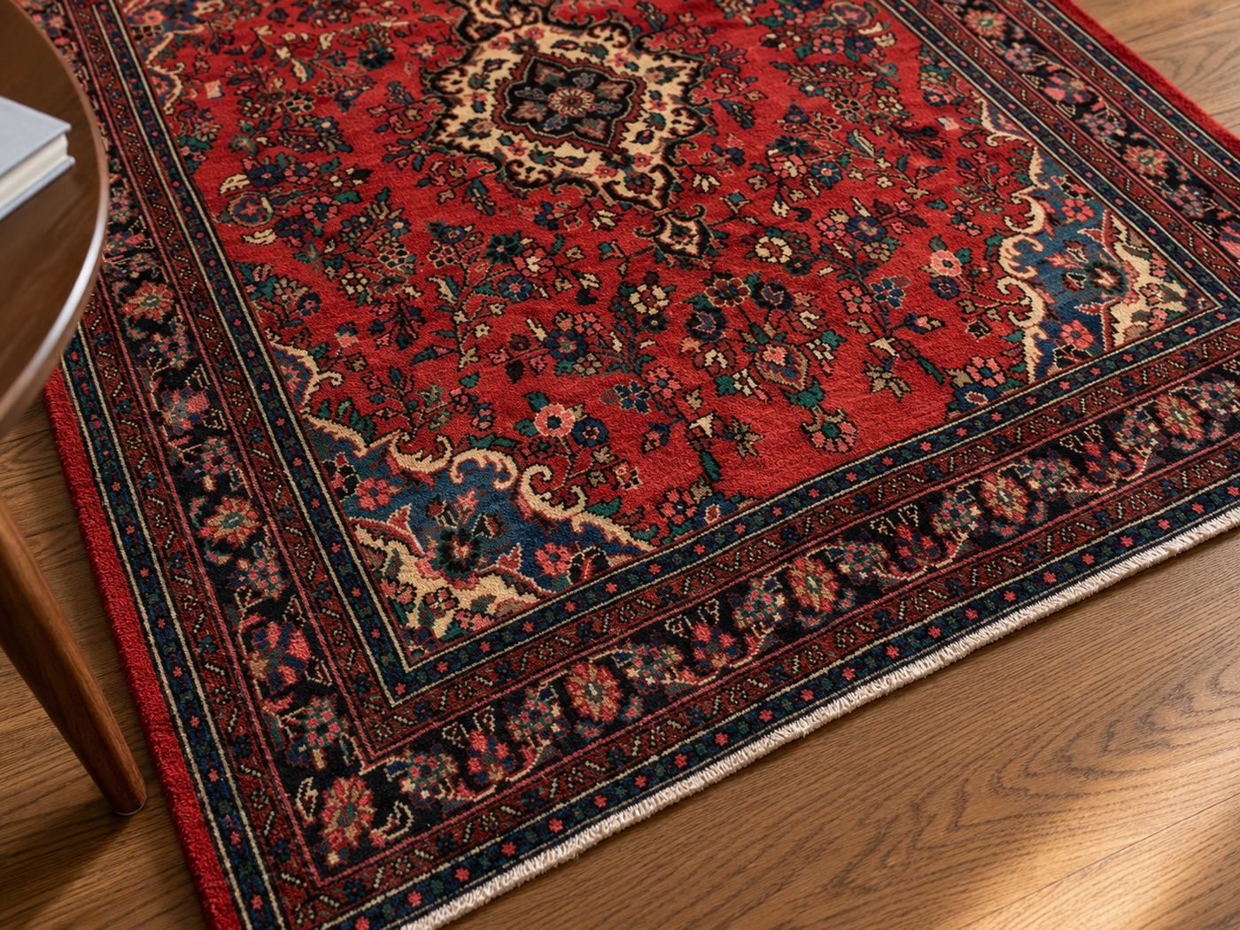 9'10" x 6'11" Handmade Persian Wool Rug wool texture and pattern detail