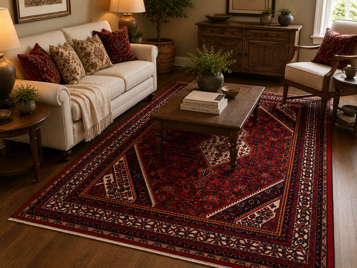 9'11" x 7'0" Handmade Persian Wool Rug room styling example