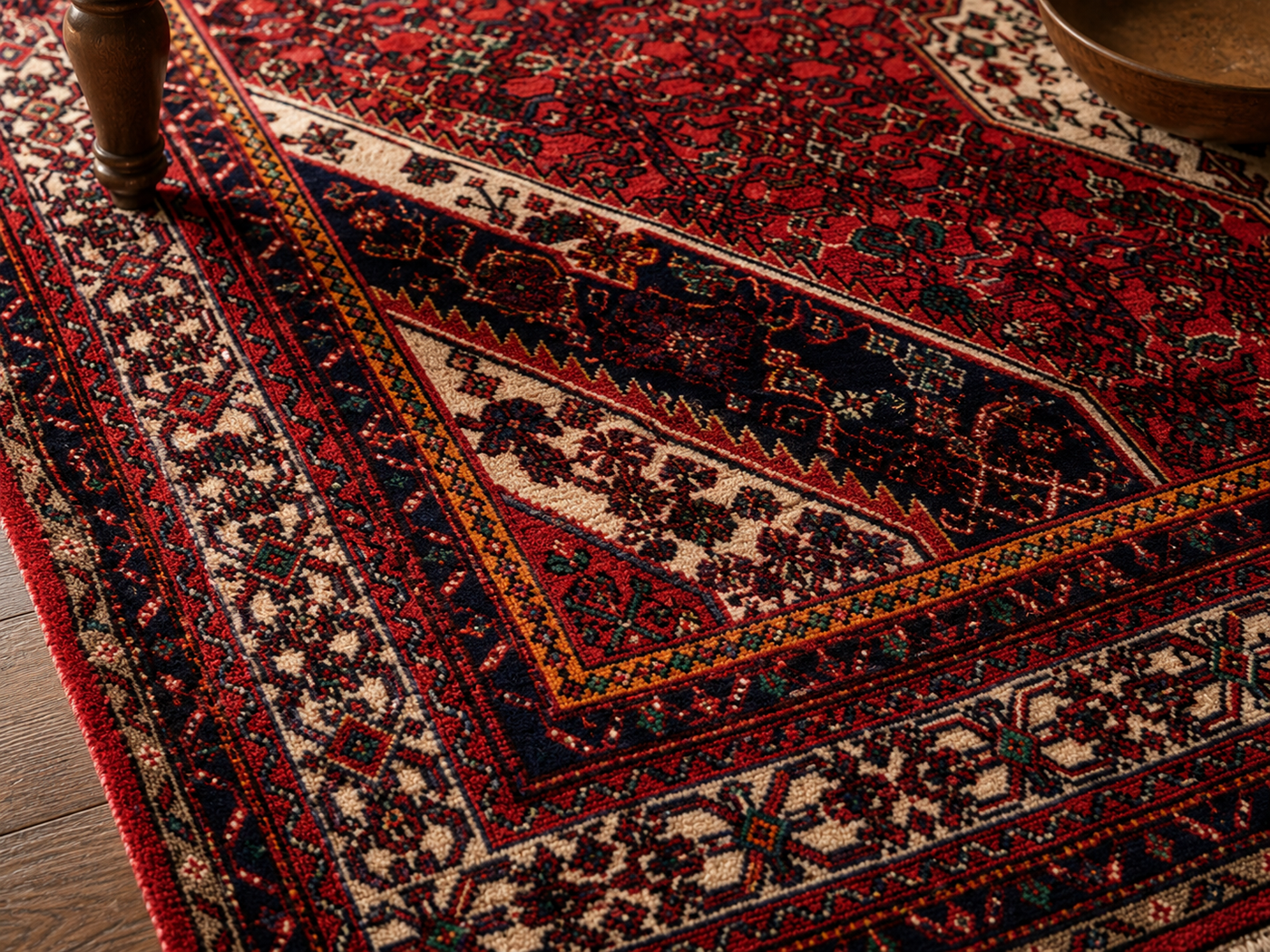 9'11" x 7'0" Handmade Persian Wool Rug wool texture and pattern detail