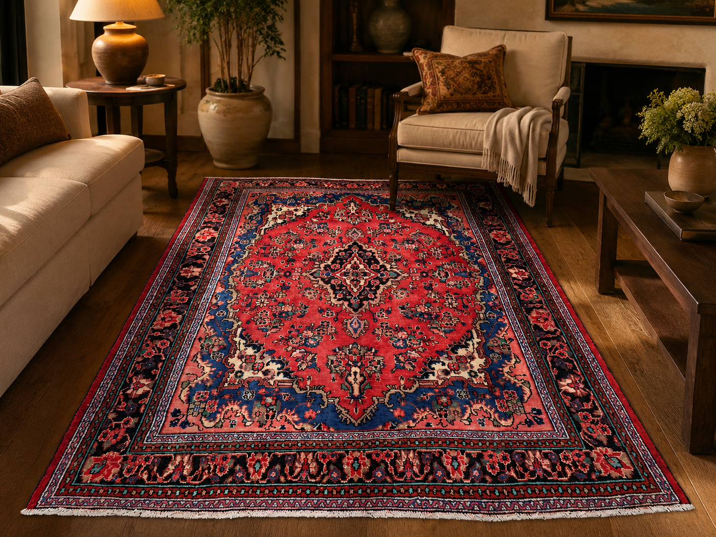 9'9" x 6'11" Handmade Persian Wool Rug room styling example