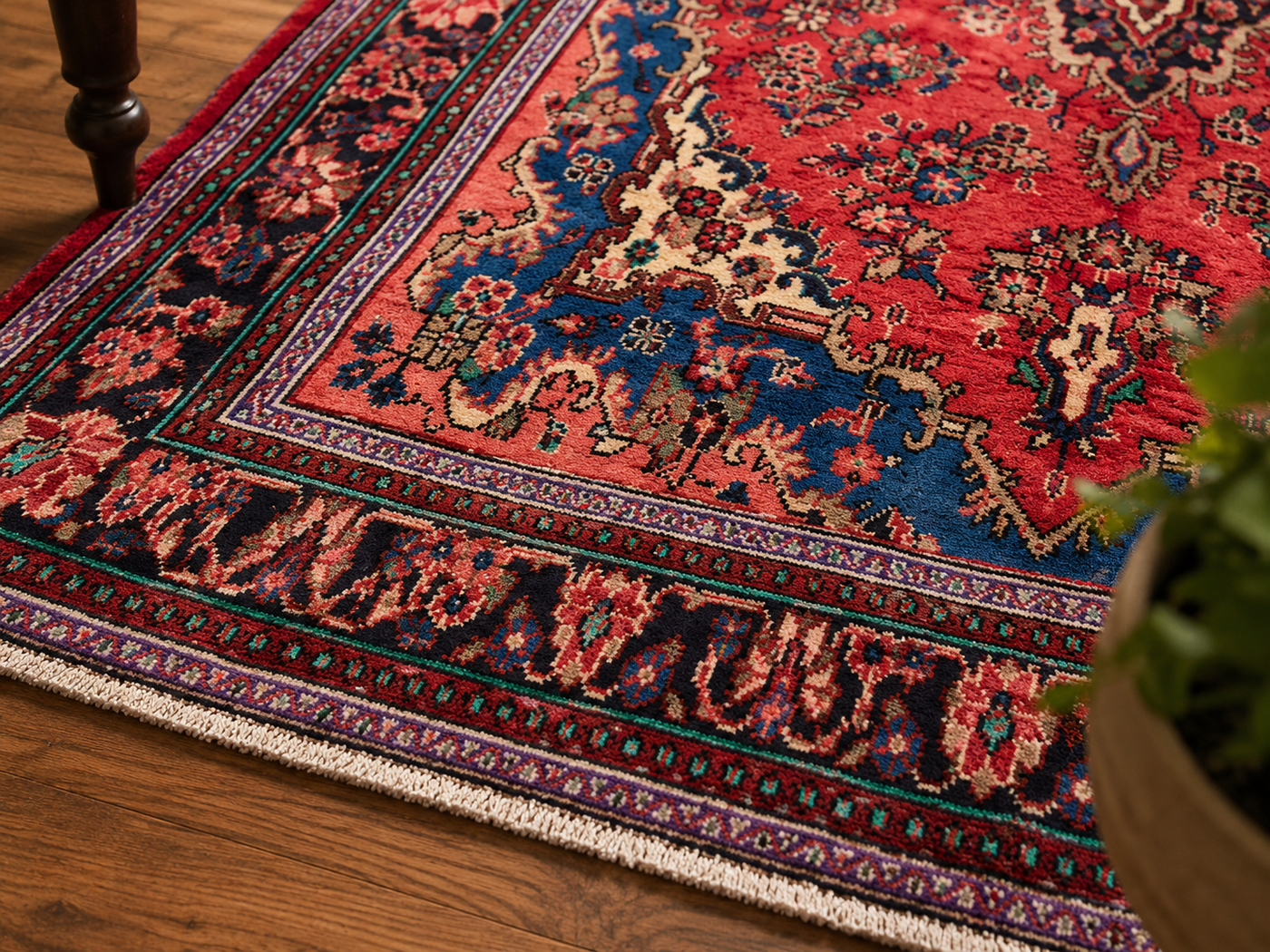 9'9" x 6'11" Handmade Persian Wool Rug wool texture and pattern detail