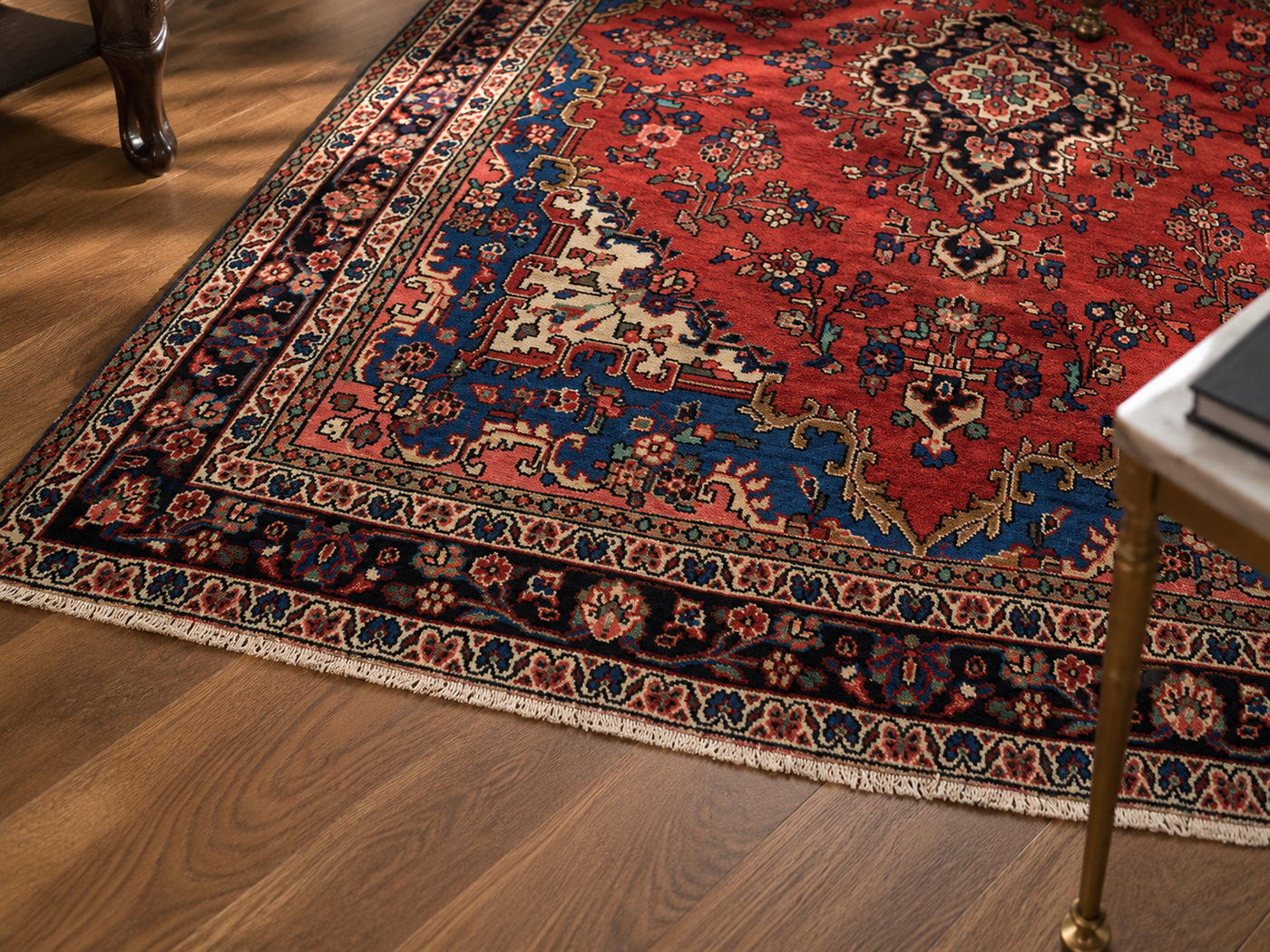 10'3" x 6'9" Handmade Persian Wool Rug wool texture and pattern detail