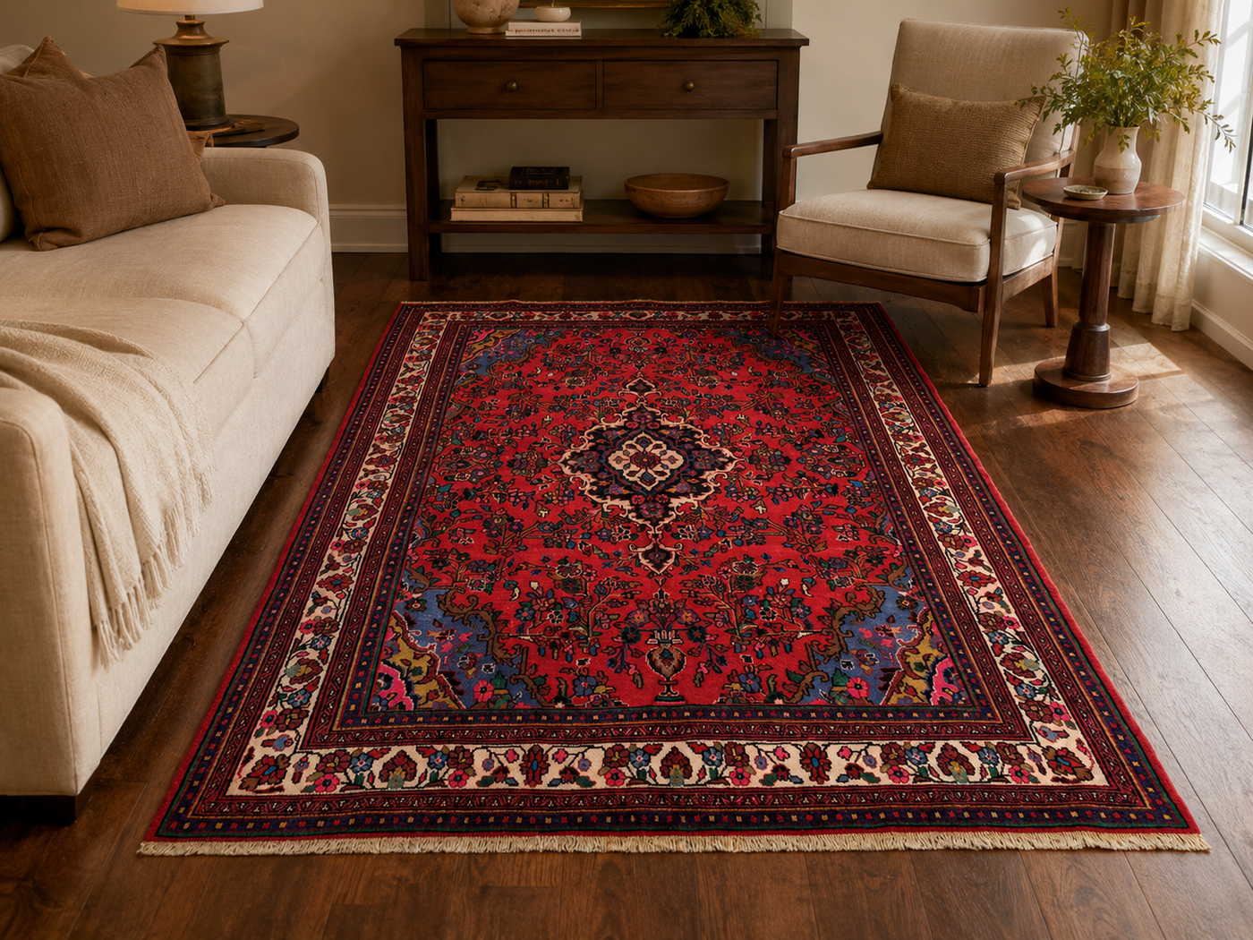 9'11" x 6'8" Handmade Persian Wool Rug room styling example
