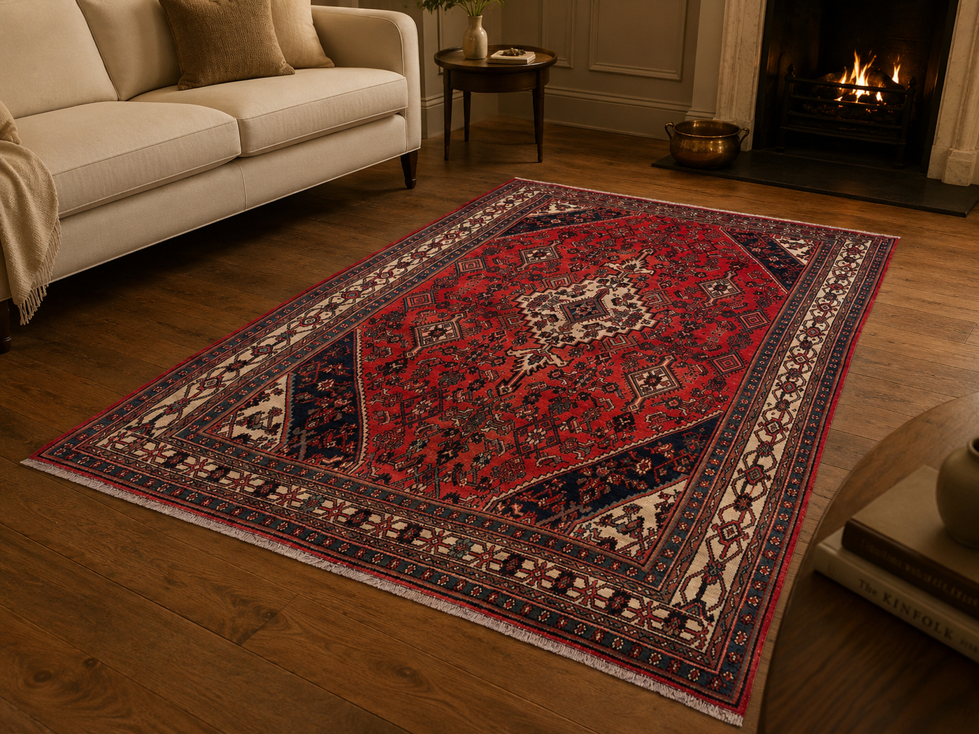 9'10" x 6'8" Handmade Persian Wool Rug room styling example