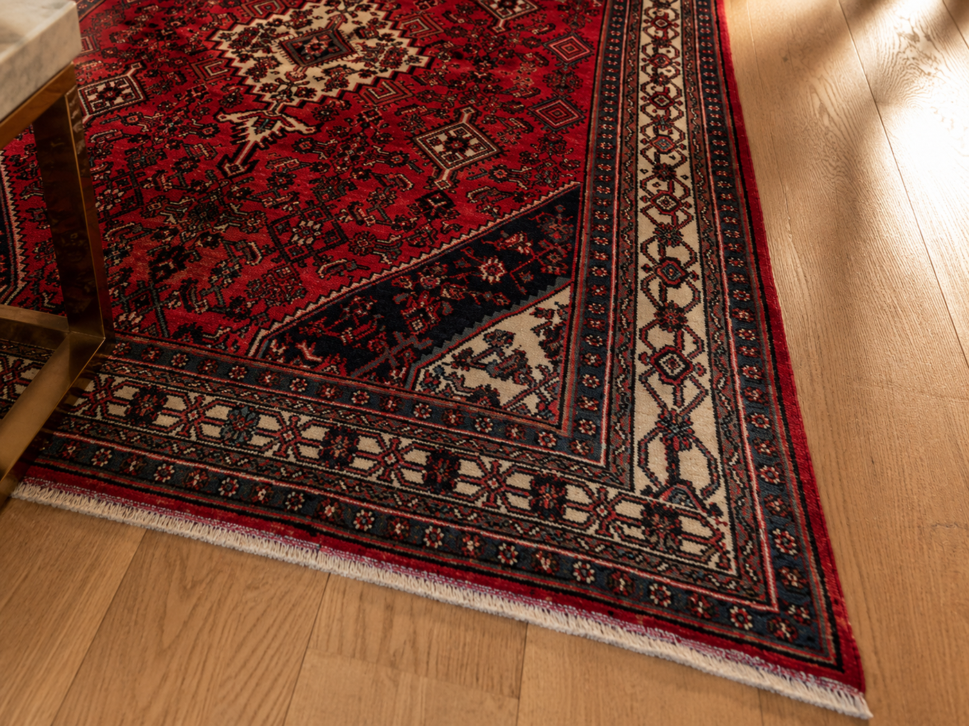 9'10" x 6'8" Handmade Persian Wool Rug wool texture and pattern detail