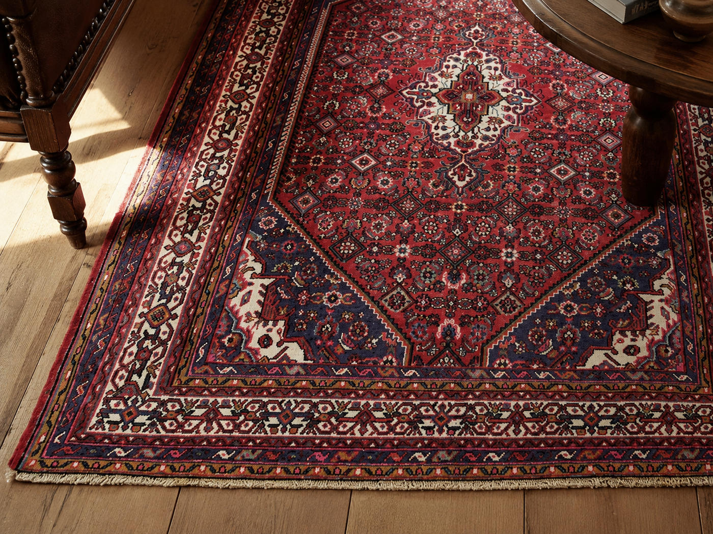 9'10" x 6'10" Handmade Persian Wool Rug wool texture and pattern detail