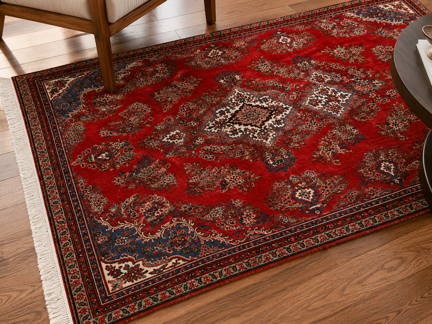 10'2" x 7'0" Handmade Persian Wool Rug wool texture and pattern detail