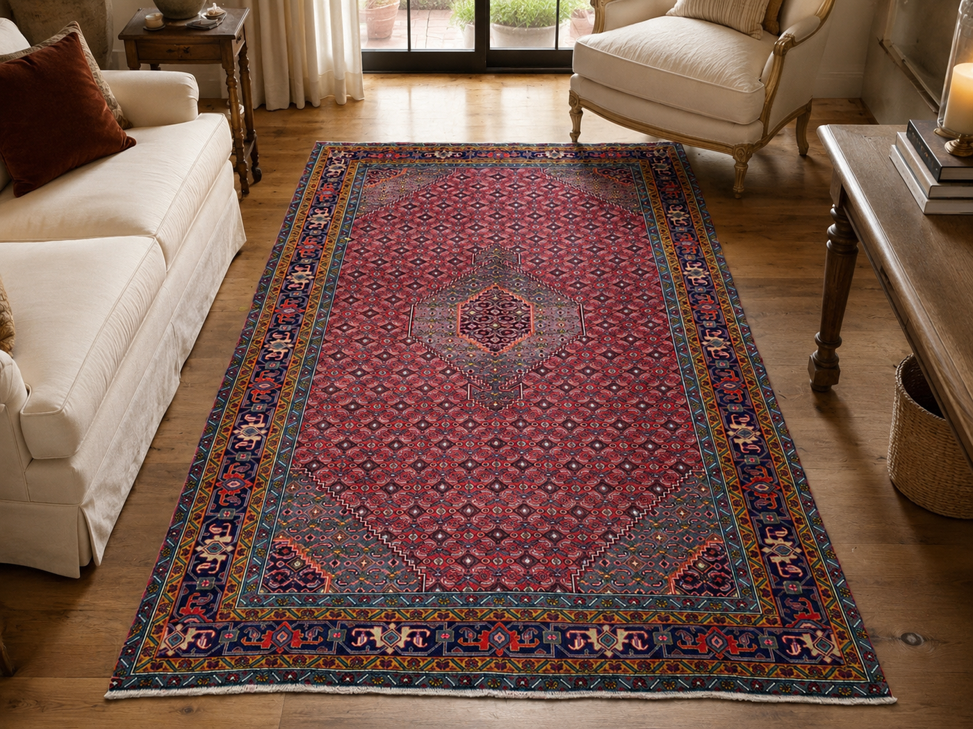 9'5" x 6'3" Handmade Persian Wool Rug room styling example