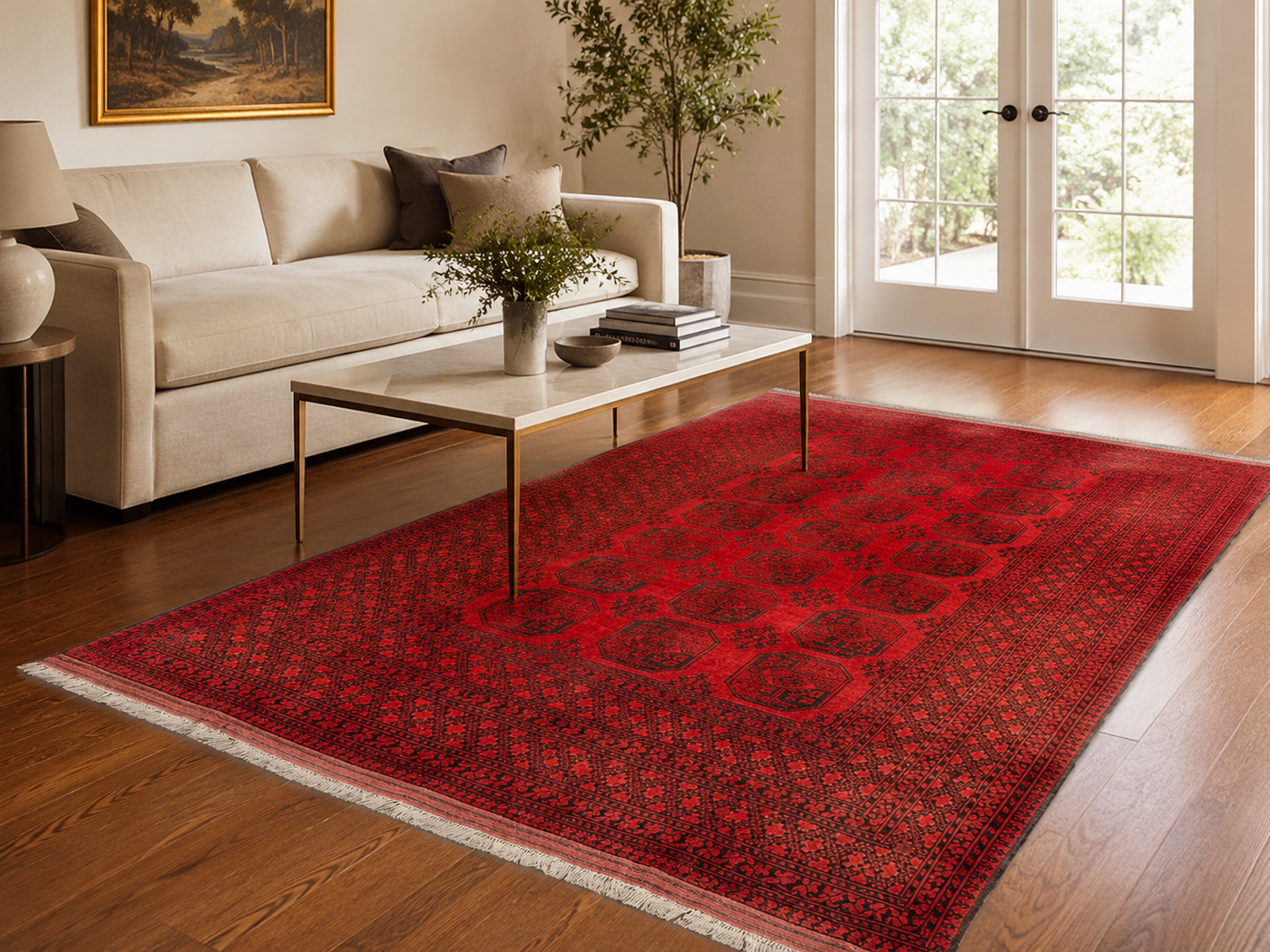 9'2" x 6'6" Handmade Persian Wool Rug styled in a room