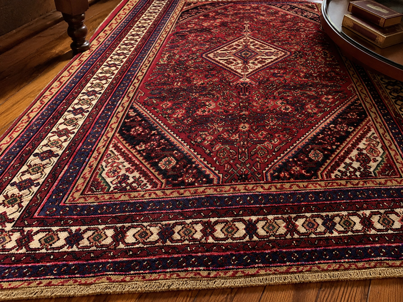 9'8" x 6'5" Handmade Persian Wool Rug wool texture and pattern detail