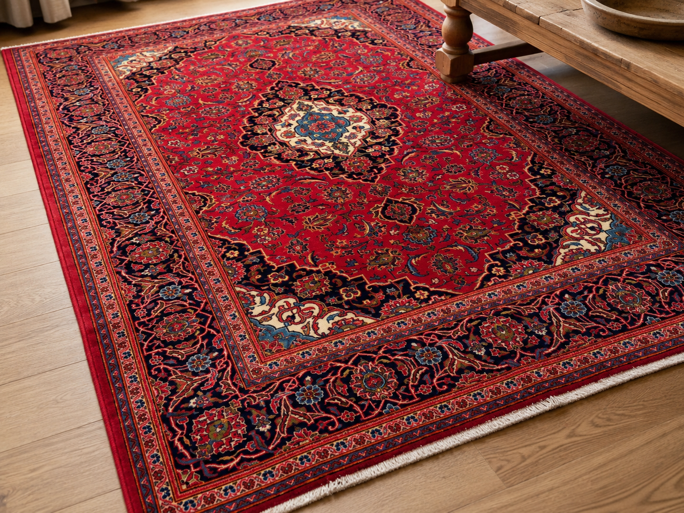 10'5" x 6'6" Handmade Persian Wool Rug wool texture and pattern detail