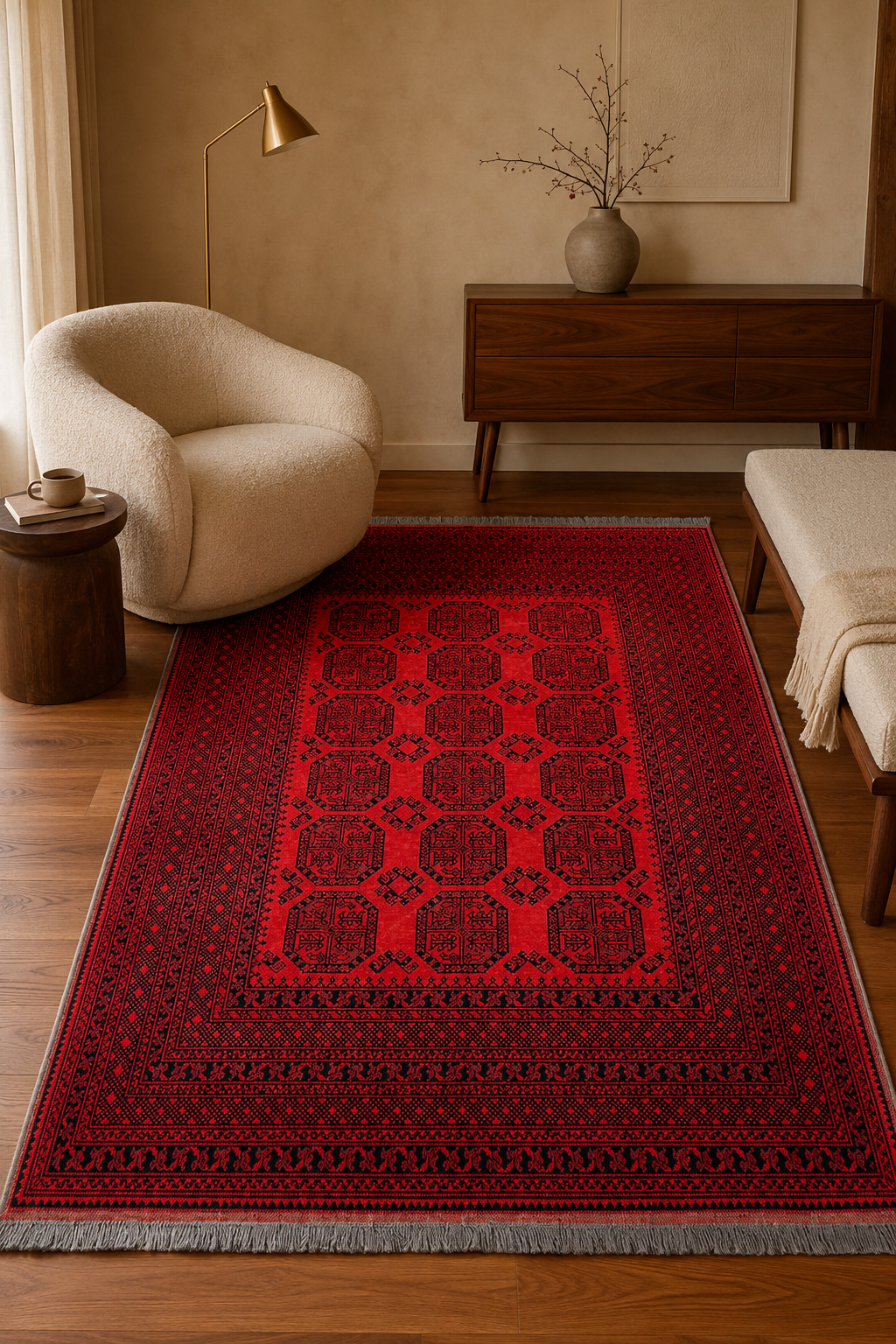 9'2" x 6'8" Handmade Persian Wool Rug room styling example