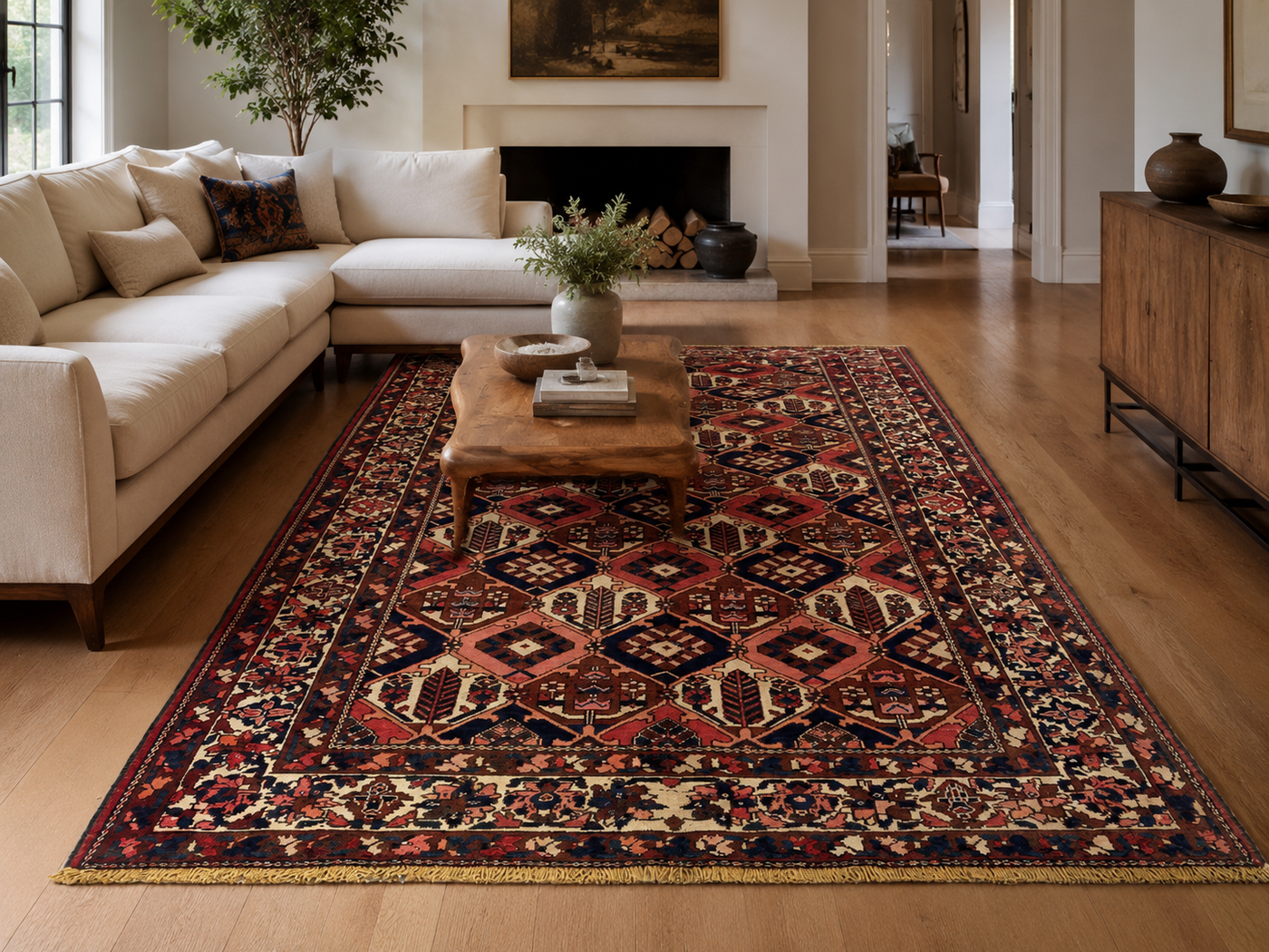 9'10" x 5'2" Handmade Persian Wool Rug wool texture and pattern detail