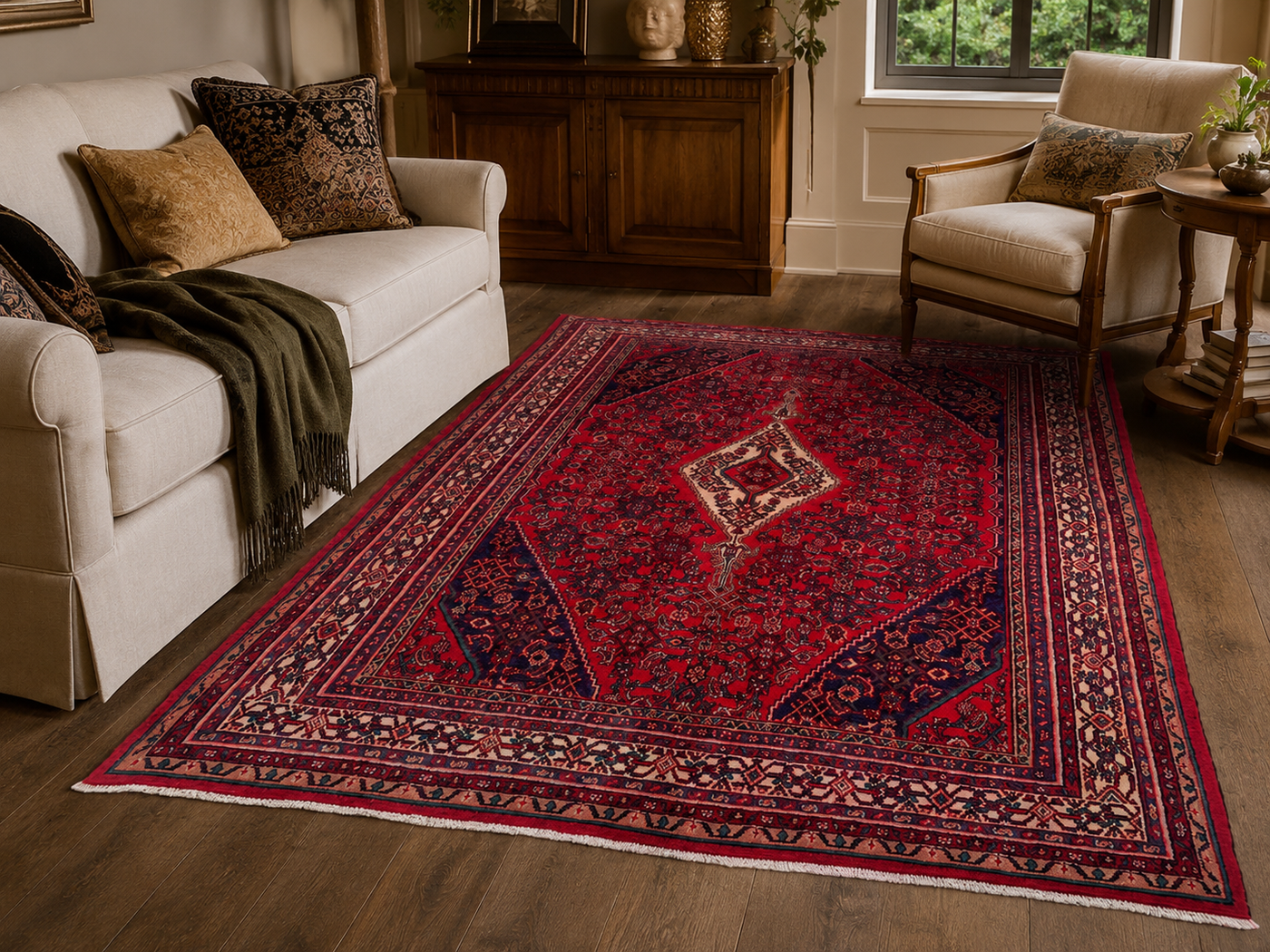 10'1" x 7'1" Handmade Persian Wool Rug room styling example