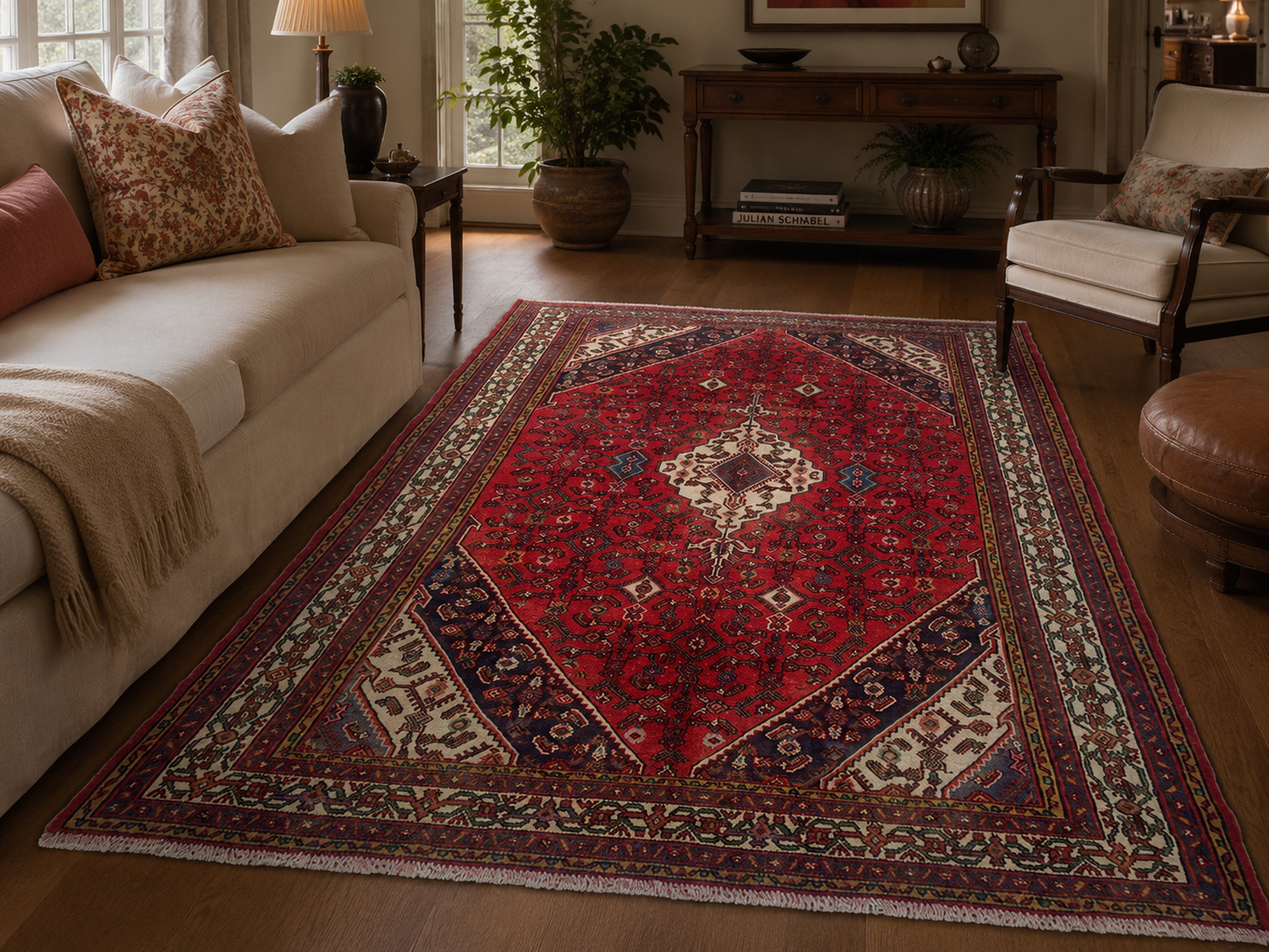 10'2" x 6'10" Handmade Persian Wool Rug room styling example
