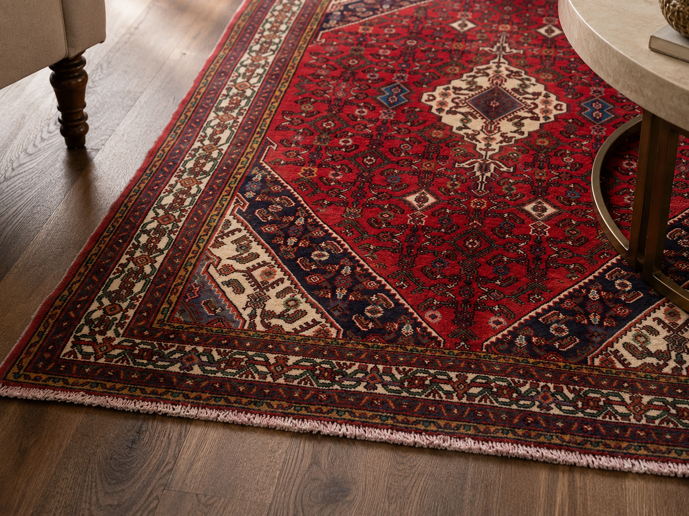 10'2" x 6'10" Handmade Persian Wool Rug wool texture and pattern detail