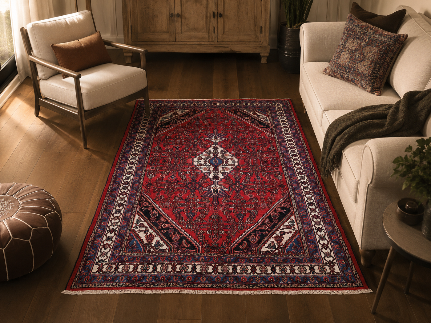 10'1" x 7'1" Handmade Persian Wool Rug room styling example
