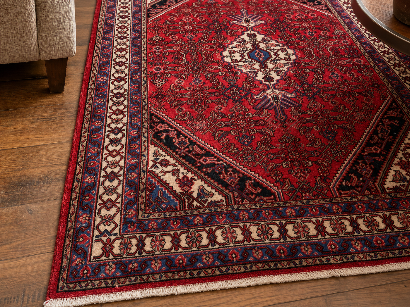 10'1" x 7'1" Handmade Persian Wool Rug wool texture and pattern detail