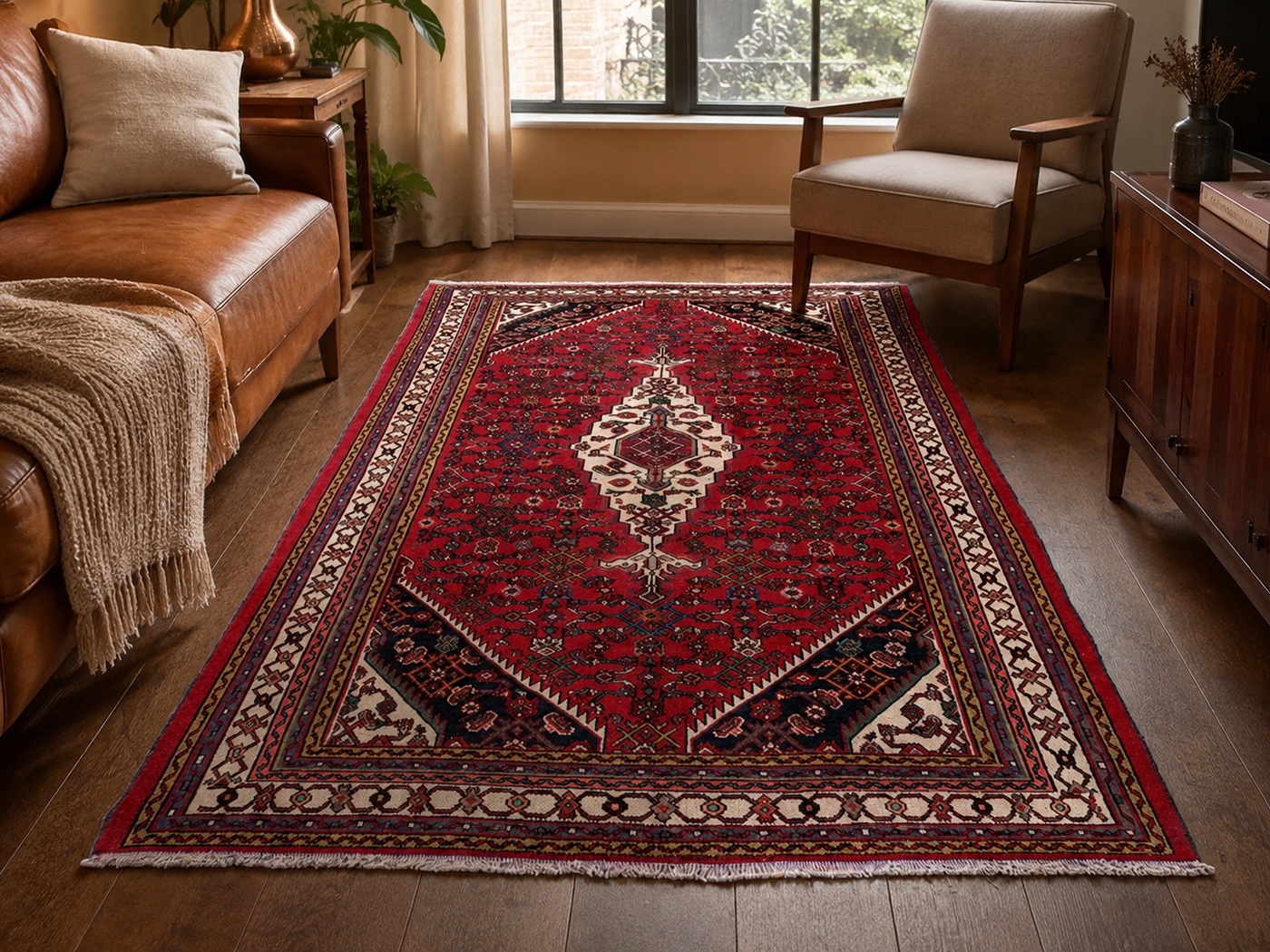 10'2" x 6'8" Handmade Persian Wool Rug room styling example