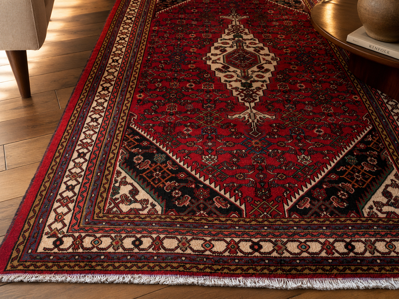 10'2" x 6'8" Handmade Persian Wool Rug wool texture and pattern detail