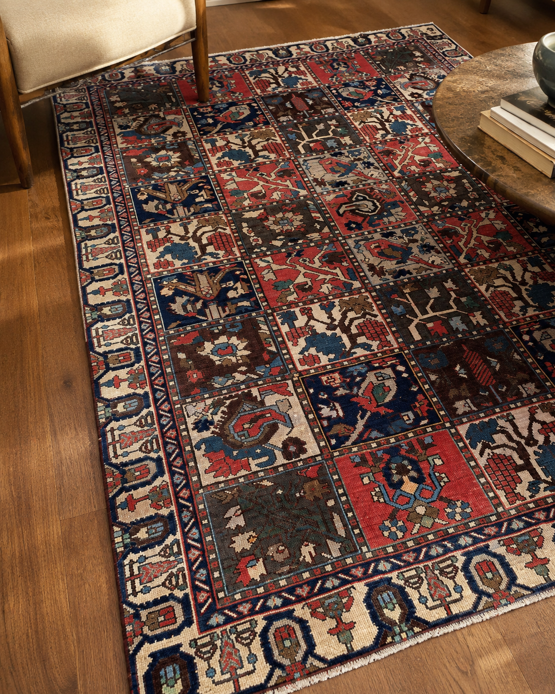 9'5" x 6'5" Handmade Persian Wool Rug wool texture and pattern detail