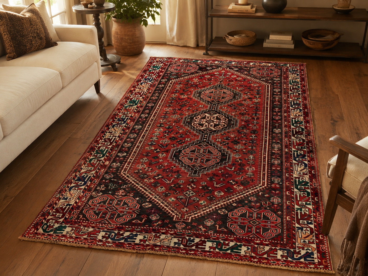 10'7" x 7'2" Handmade Persian Wool Rug room styling example