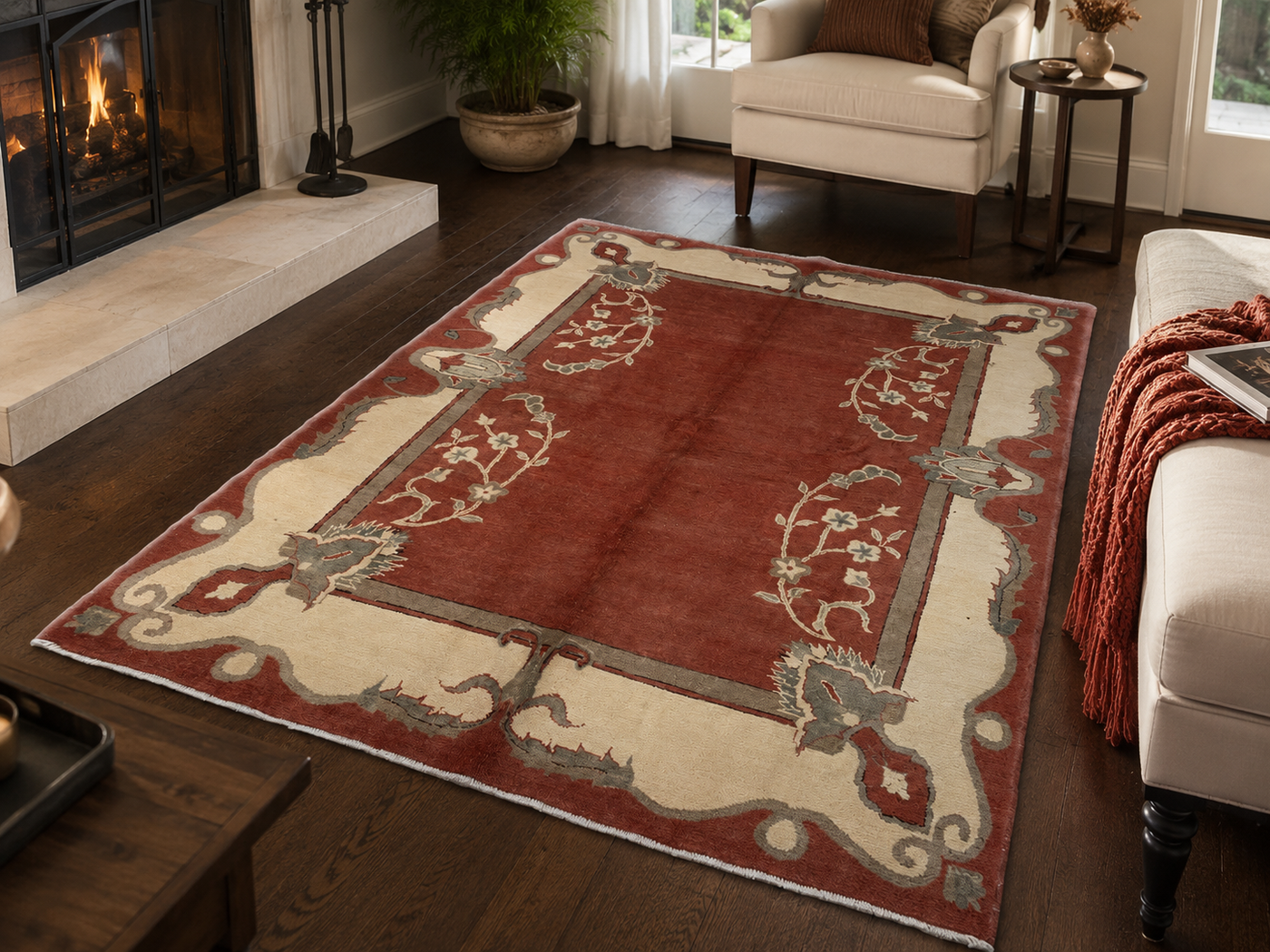 Tapis Persan Fait Main en Laine 213x305 cm room styling example