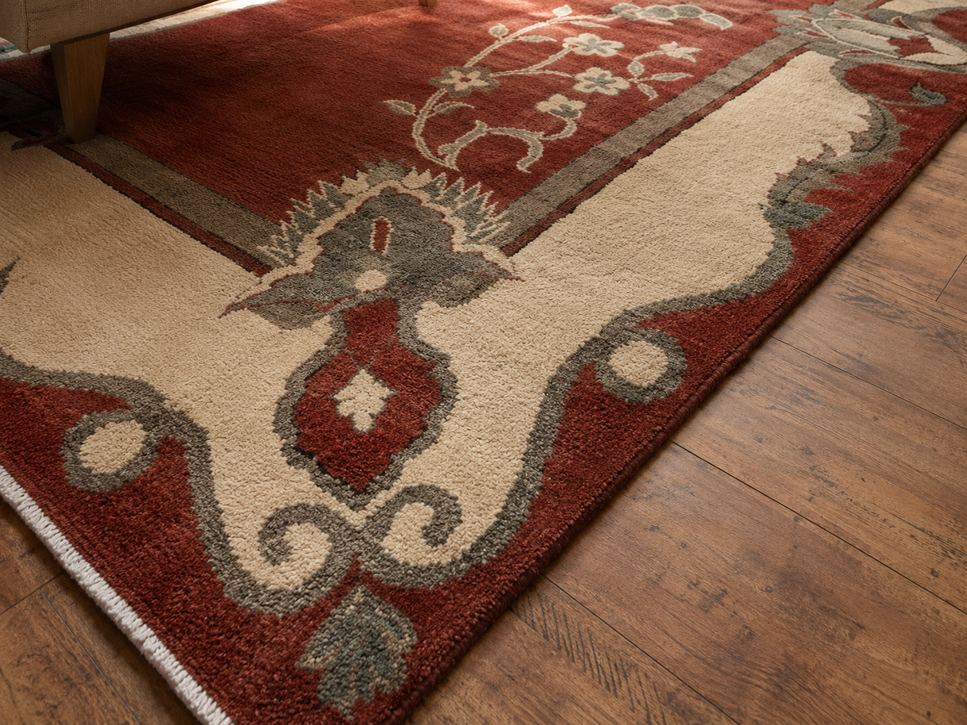 Tapis Persan Fait Main en Laine 213x305 cm wool texture and pattern detail