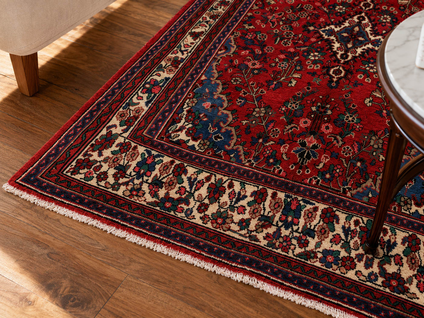 10'0 x 6'10 Hand-Knotted Persian Wool Rug wool texture and pattern detail