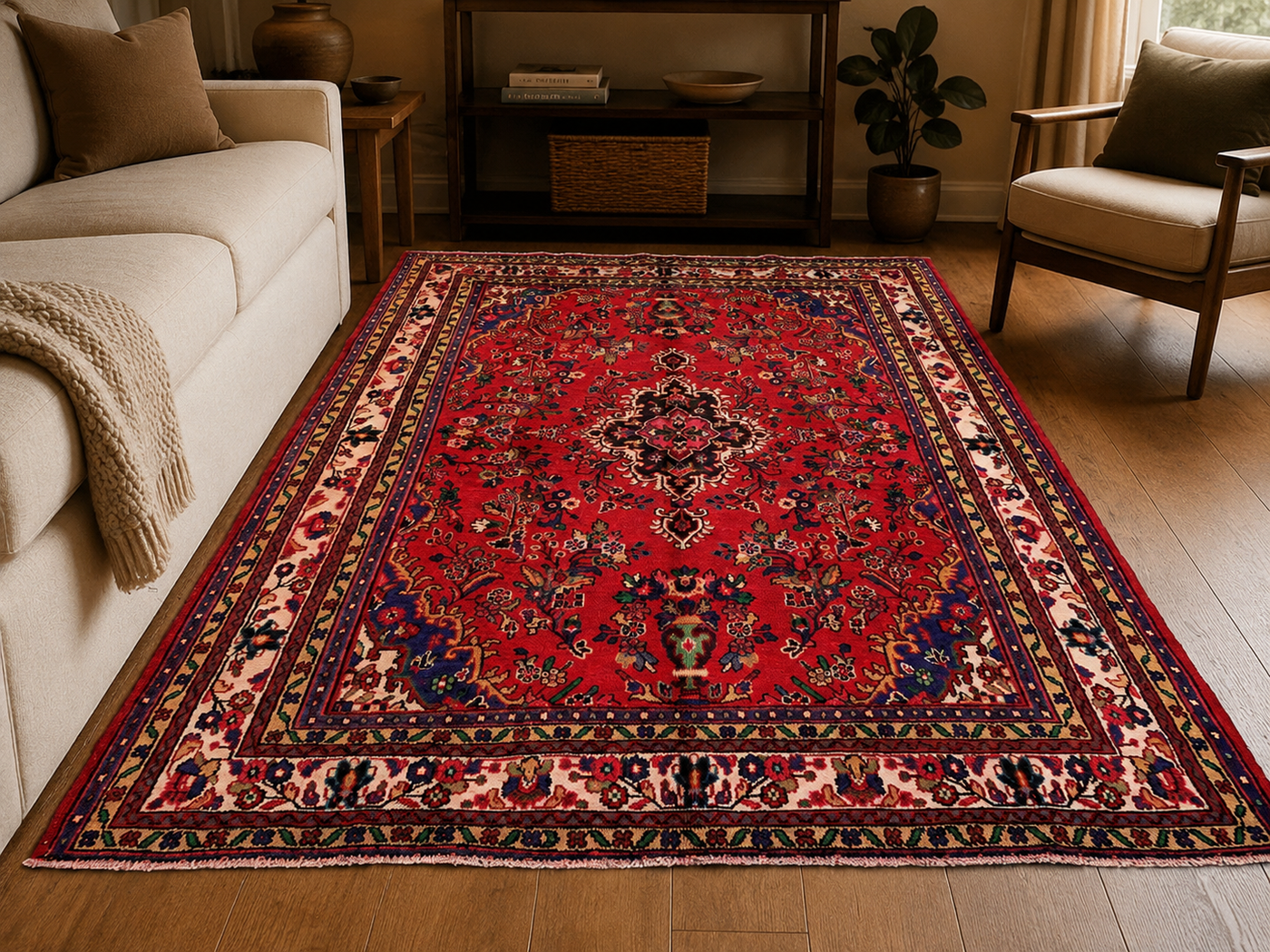 9'9" x 6'8" Handmade Persian Wool Rug room styling example