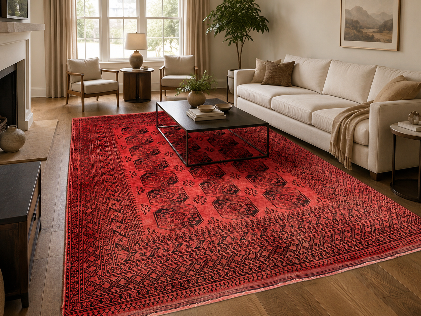 9'10" x 7'1" Handmade Persian Wool Rug styled in a room